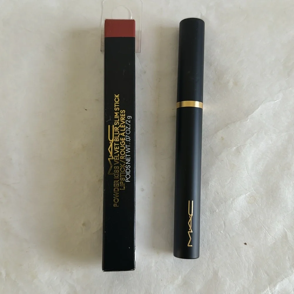 MAC Powder Kiss Velvet Blur Slim Stick Lipstick 893 Sweet Cinnamon NIB $28